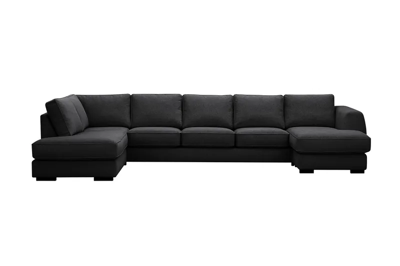 Optus 6-seters U-sofa med divan og sjeselong høyre - Svart - Møbler - Sofaer - U-sofa