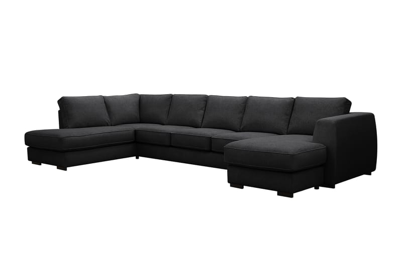 Optus 6-seters U-sofa med divan og sjeselong høyre - Svart - Møbler - Sofaer - U-sofa