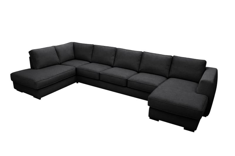 Optus 6-seters U-sofa med divan og sjeselong høyre - Svart - Møbler - Sofaer - U-sofa