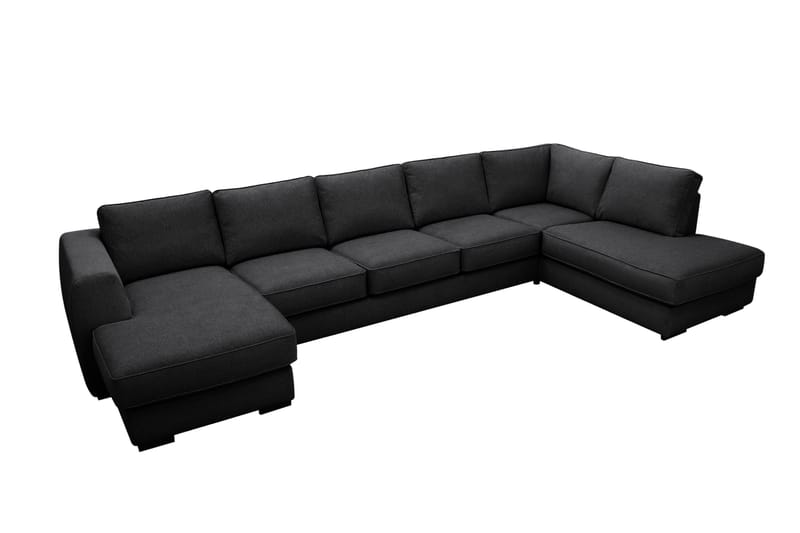 Optus 6-seters U-sofa med divan og sjeselong venstre - Svart - Møbler - Sofaer - U-sofa