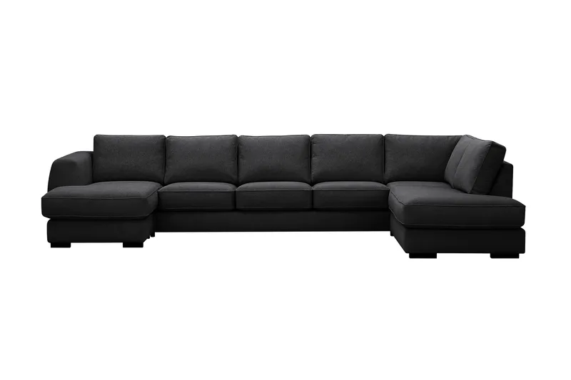 Optus 6-seters U-sofa med divan og sjeselong venstre - Svart - Møbler - Sofaer - U-sofa