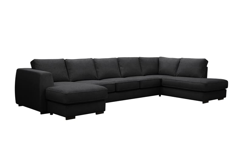 Optus 6-seters U-sofa med divan og sjeselong venstre - Svart - Møbler - Sofaer - U-sofa