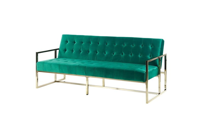 Ordsbo Sofa 3-seter - Gull/Grønn - Møbler - Sofaer - Fløyel sofaer
