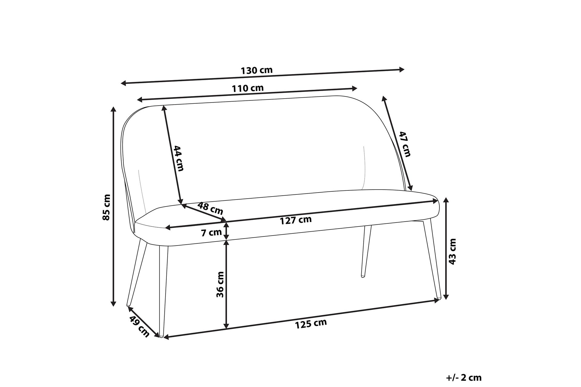 Osbyn Sofa 2-seter - Svart/Grå - Møbler - Sofaer - 2 seter sofa