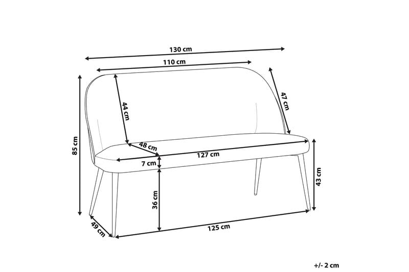 Osbyn Sofa 2-seter - Svart/Grå - Møbler - Sofaer - 2 seter sofa
