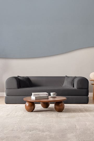 Pento 3-seters Sovesofa 190 cm i Plysj og Tekstil - Antrasitt - Møbler - Sofaer - Sovesofaer