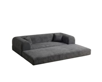 Pento 3-seters Sovesofa 190 cm i Plysj og Tekstil - Antrasitt - Møbler - Sofaer - Sovesofaer