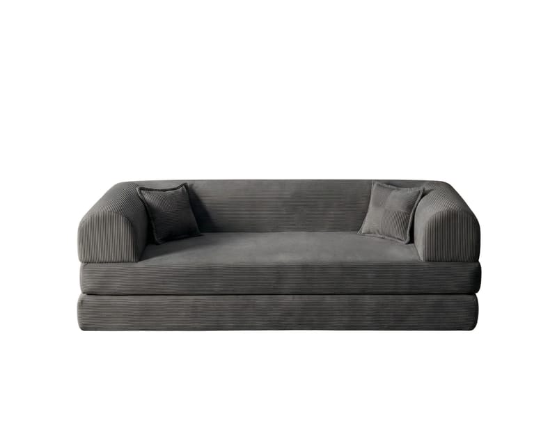 Pento 3-seters Sovesofa 190 cm i Plysj og Tekstil, Antrasitt