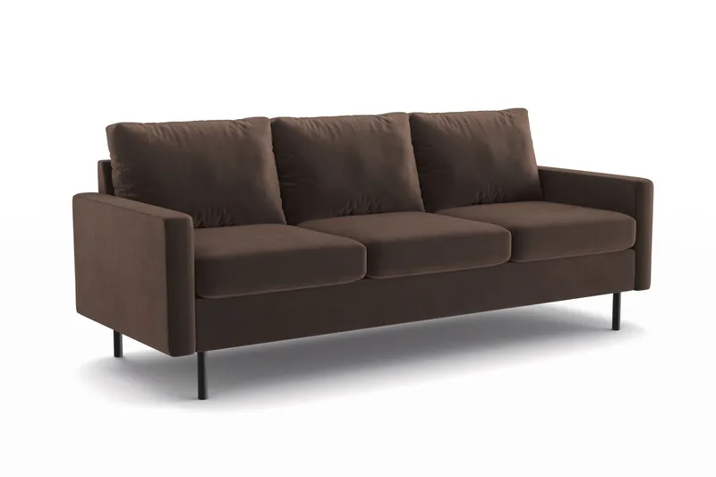 Peppe 3-seters Manchester Sofa 200 cm bred - Brun - Møbler - Sofaer - Sofa 3 seter