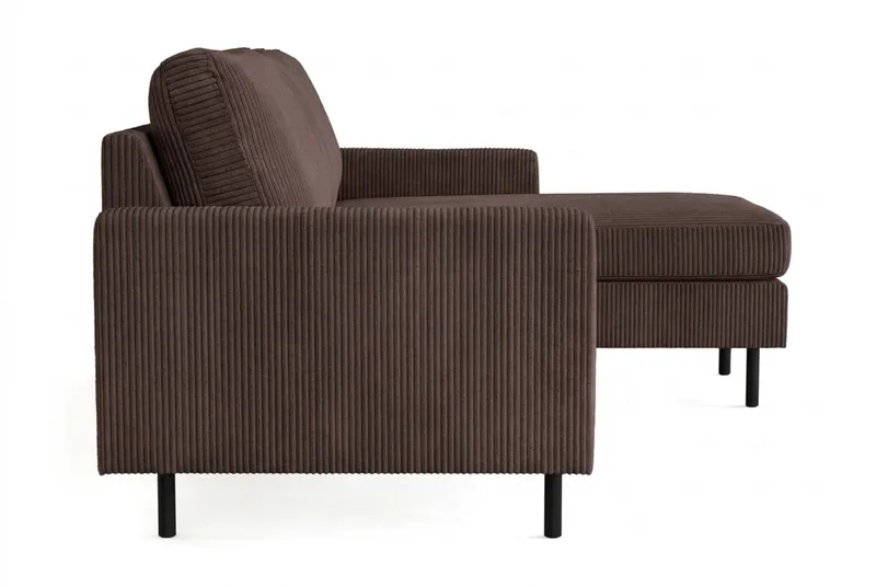 Peppe 3-seters Vendbar L-formet Divansofa i Manchester - Mørk brun - Møbler - Sofaer - Sofa med sjeselong