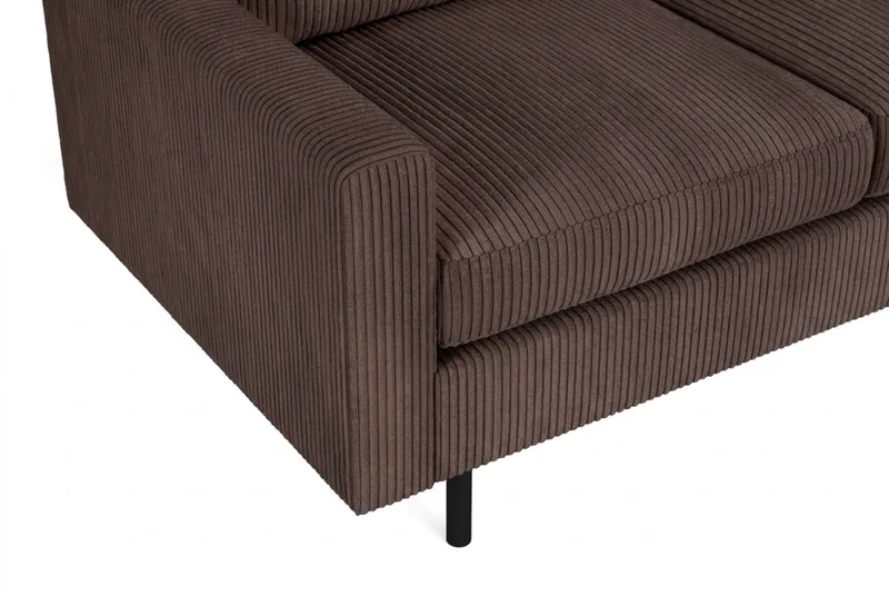Peppe 3-seters Vendbar L-formet Divansofa i Manchester - Mørk brun - Møbler - Sofaer - Sofa med sjeselong