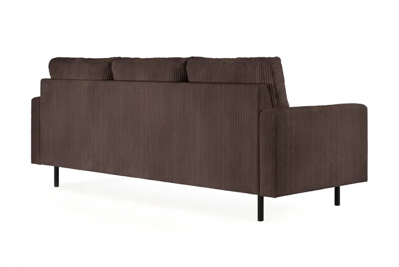 Peppe 3-seters Vendbar L-formet Divansofa i Manchester - Mørk brun - Møbler - Sofaer - Sofa med sjeselong