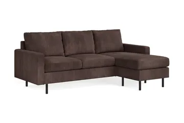 Peppe 3-seters Vendbar L-formet Divansofa i Manchester - Mørk brun - Møbler - Sofaer - Sofa med sjeselong
