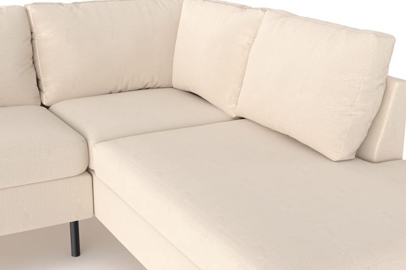 Peppe 4-seters Høyrevendt L-formet Sjeselongsofa i Manchester - Greige - Møbler - Sofaer - Sofa med sjeselong