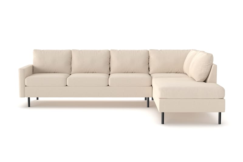 Peppe 4-seters Høyrevendt L-formet Sjeselongsofa i Manchester - Greige - Møbler - Sofaer - Sofa med sjeselong