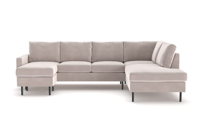 Peppe 4-seters Høyrevendt U-formet Sofa med Divan og Sjeselong i Manchester, Beige