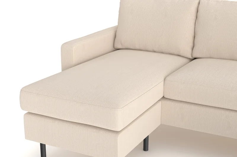 Peppe 4-seters Høyrevendt U-formet Sofa med Divan og Sjeselong i Manchester - Greige - Møbler - Sofaer - U-sofa