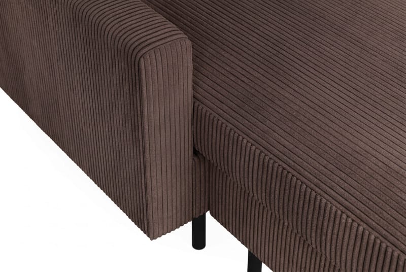 Peppe 4-seters Høyrevendt U-formet Sofa med Divan og Sjeselong i Manchester - Mørk brun - Møbler - Sofaer - U-sofa