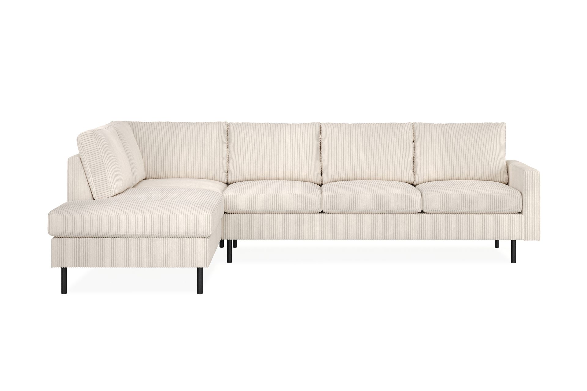 Peppe 4-seters Venstrevendt L-formet Sjeselongsofa i Manchester - Beige - Møbler - Sofaer - Sofa med sjeselong - 4 seters sofa med divan