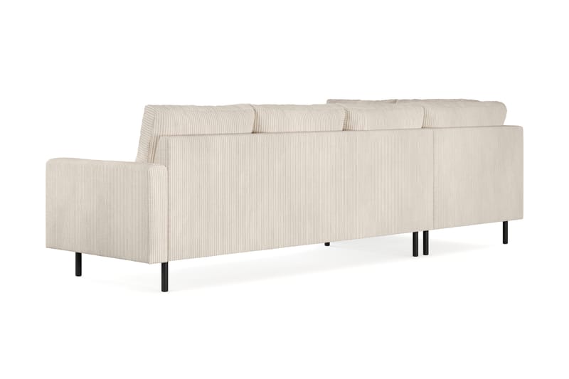 Peppe 4-seters Venstrevendt L-formet Sjeselongsofa i Manchester - Beige - Møbler - Sofaer - Sofa med sjeselong - 4 seters sofa med divan
