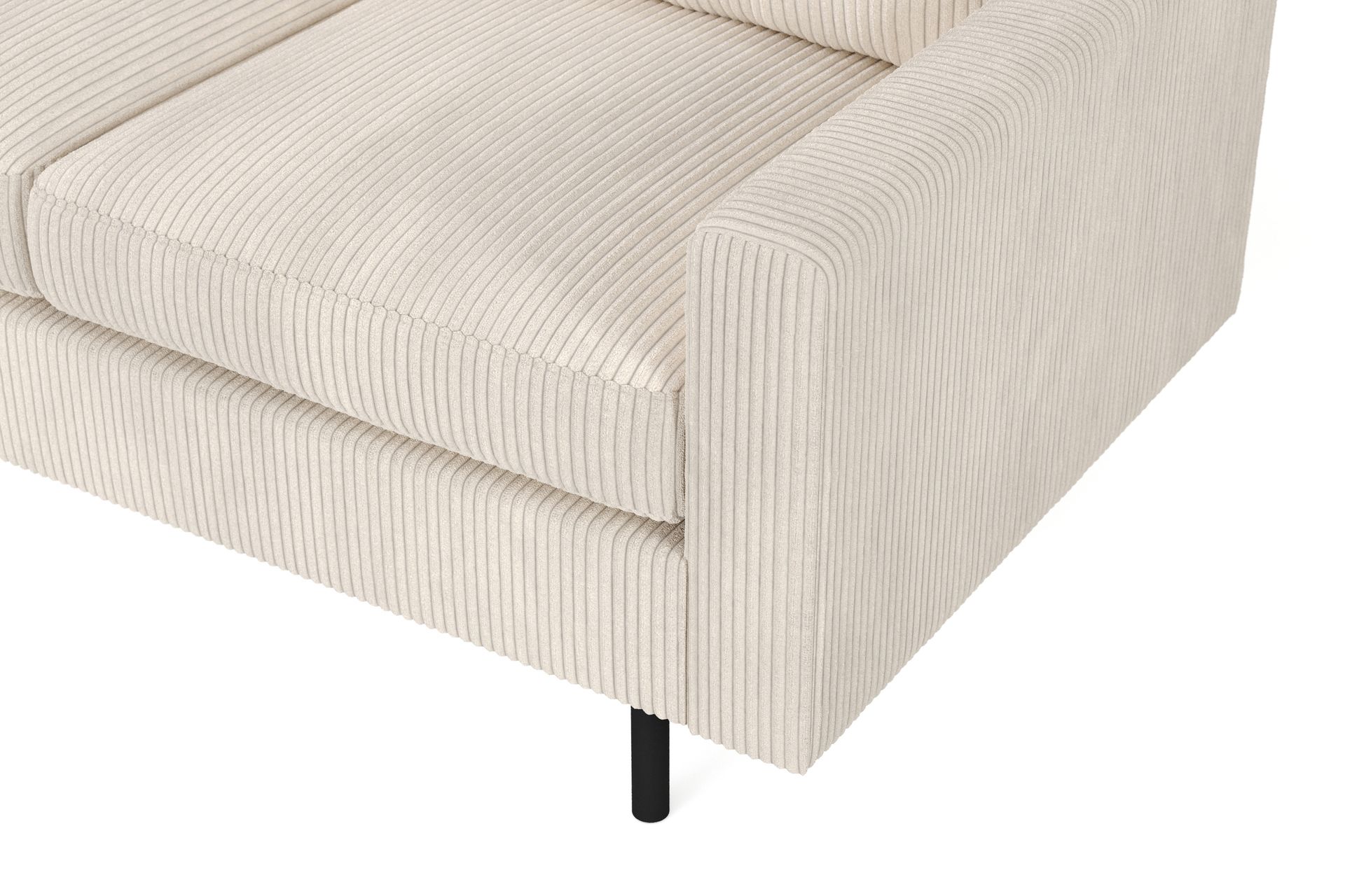 Peppe 4-seters Venstrevendt L-formet Sjeselongsofa i Manchester - Beige - Møbler - Sofaer - Sofa med sjeselong - 4 seters sofa med divan