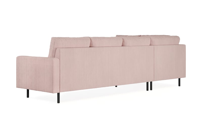 Peppe 4-seters Venstrevendt L-formet Sjeselongsofa i Manchester - Rosa - Møbler - Sofaer - Sofa med sjeselong - 4 seters sofa med divan