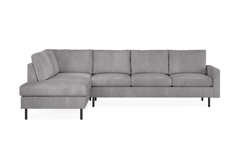 Peppe 4-seters Venstrevendt L-formet Sjeselongsofa i Manchester - Mørk grå - Møbler - Sofaer - Sofa med sjeselong - 4 seters sofa med divan