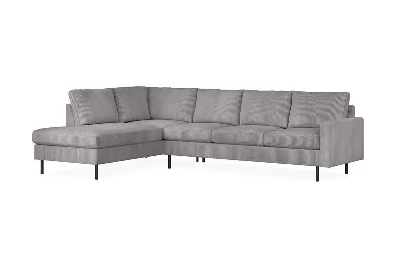 Peppe 4-seters Venstrevendt L-formet Sjeselongsofa i Manchester - Mørk grå - Møbler - Sofaer - Sofa med sjeselong - 4 seters sofa med divan