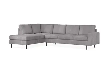 Peppe 4-seters Venstrevendt L-formet Sjeselongsofa i Manchester - Mørk grå - Møbler - Sofaer - Sofa med sjeselong - 4 seters sofa med divan