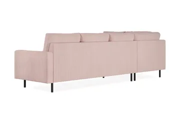 Peppe 4-seters Venstrevendt L-formet Sjeselongsofa i Manchester - Rosa - Møbler - Sofaer - Sofa med sjeselong - 4 seters sofa med divan