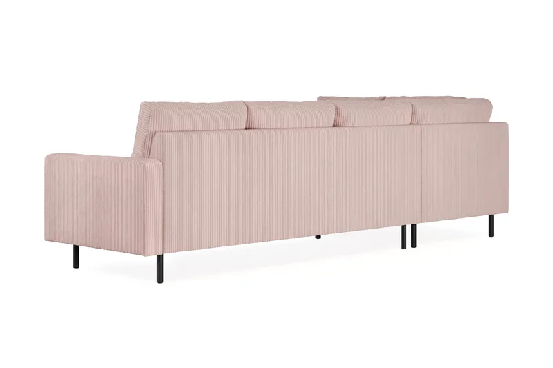 Peppe 4-seters Venstrevendt L-formet Sjeselongsofa i Manchester - Rosa - Møbler - Sofaer - Sofa med sjeselong - 4 seters sofa med divan