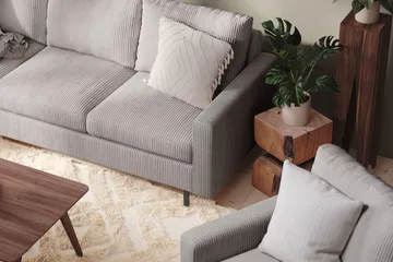 Peppe 4-seters Venstrevendt L-formet Sjeselongsofa i Manchester - Mørk grå - Møbler - Sofaer - Sofa med sjeselong - 4 seters sofa med divan