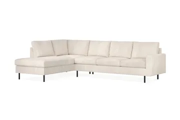 Peppe 4-seters Venstrevendt L-formet Sjeselongsofa i Manchester - Beige - Møbler - Sofaer - Sofa med sjeselong - 4 seters sofa med divan