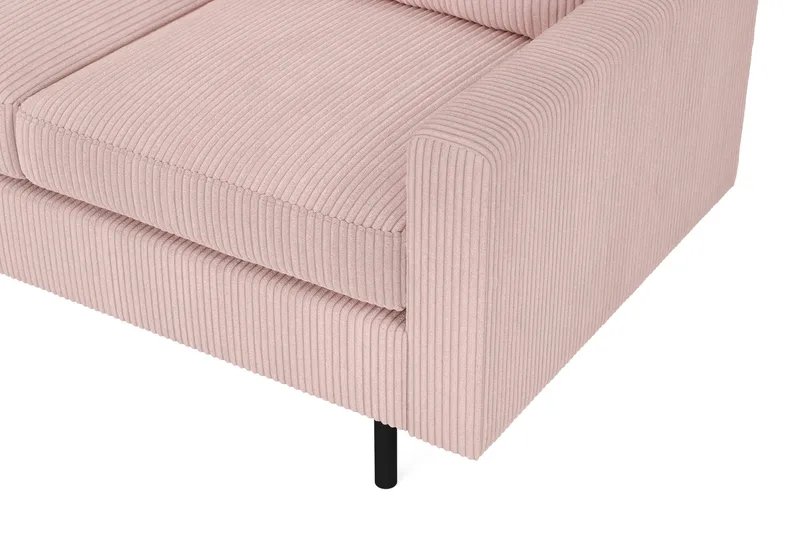 Peppe 4-seters Venstrevendt L-formet Sjeselongsofa i Manchester - Rosa - Møbler - Sofaer - Sofa med sjeselong - 4 seters sofa med divan