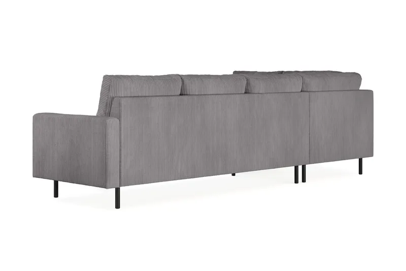 Peppe 4-seters Venstrevendt L-formet Sjeselongsofa i Manchester - Mørk grå - Møbler - Sofaer - Sofa med sjeselong - 4 seters sofa med divan