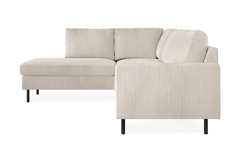 Peppe 4-seters Venstrevendt L-formet Sjeselongsofa i Manchester - Beige - Møbler - Sofaer - Sofa med sjeselong - 4 seters sofa med divan