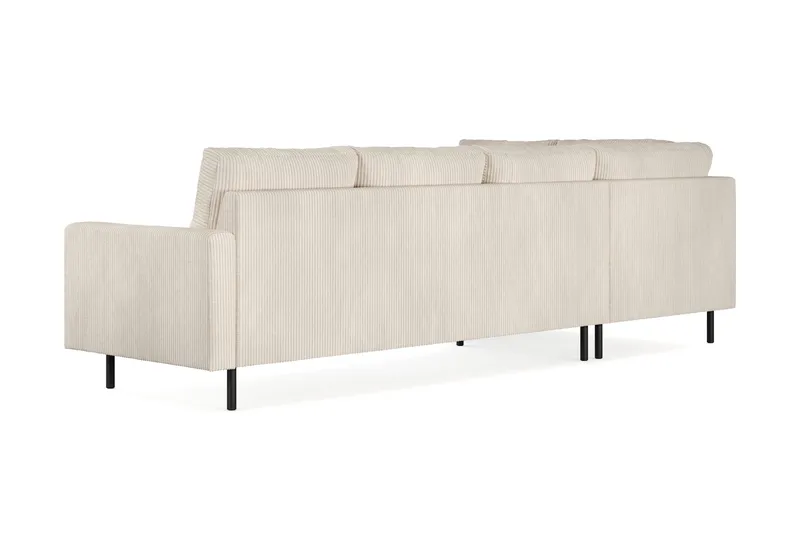 Peppe 4-seters Venstrevendt L-formet Sjeselongsofa i Manchester - Beige - Møbler - Sofaer - Sofa med sjeselong - 4 seters sofa med divan