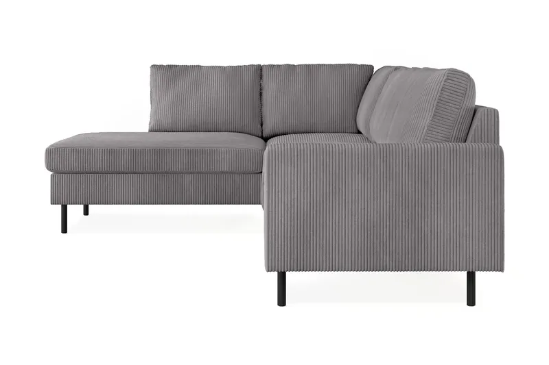 Peppe 4-seters Venstrevendt L-formet Sjeselongsofa i Manchester - Mørk grå - Møbler - Sofaer - Sofa med sjeselong - 4 seters sofa med divan