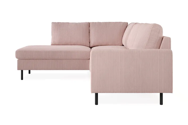 Peppe 4-seters Venstrevendt L-formet Sjeselongsofa i Manchester - Rosa - Møbler - Sofaer - Sofa med sjeselong - 4 seters sofa med divan