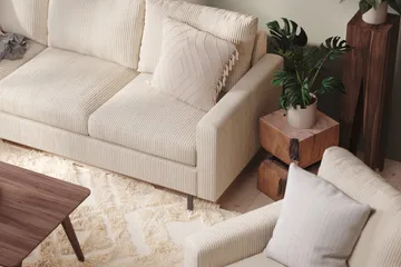 Peppe 4-seters Venstrevendt L-formet Sjeselongsofa i Manchester - Beige - Møbler - Sofaer - Sofa med sjeselong - 4 seters sofa med divan