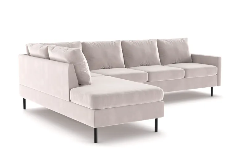 Peppe 4-seters Venstrevendt L-formet Sjeselongsofa i Manchester - Beige - Møbler - Sofaer - Sofa med sjeselong