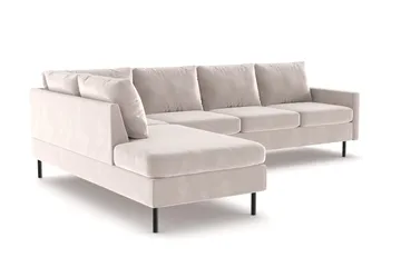 Peppe 4-seters Venstrevendt L-formet Sjeselongsofa i Manchester - Beige - Møbler - Sofaer - Sofa med sjeselong
