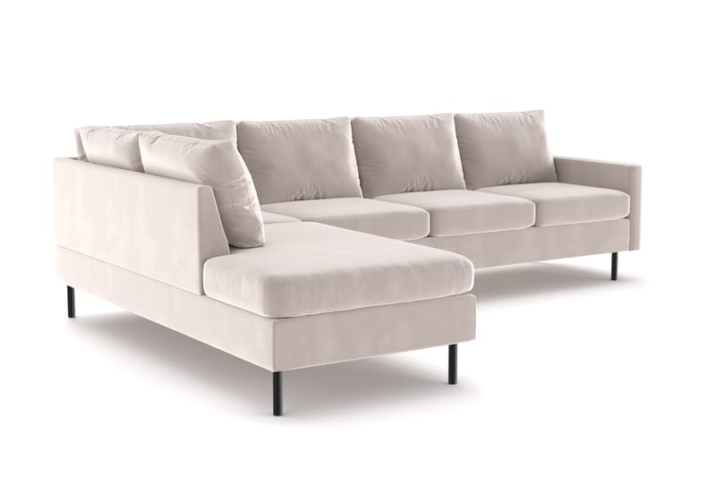 Peppe 4-seters Venstrevendt L-formet Sjeselongsofa i Manchester - Beige - Møbler - Sofaer - Sofa med sjeselong