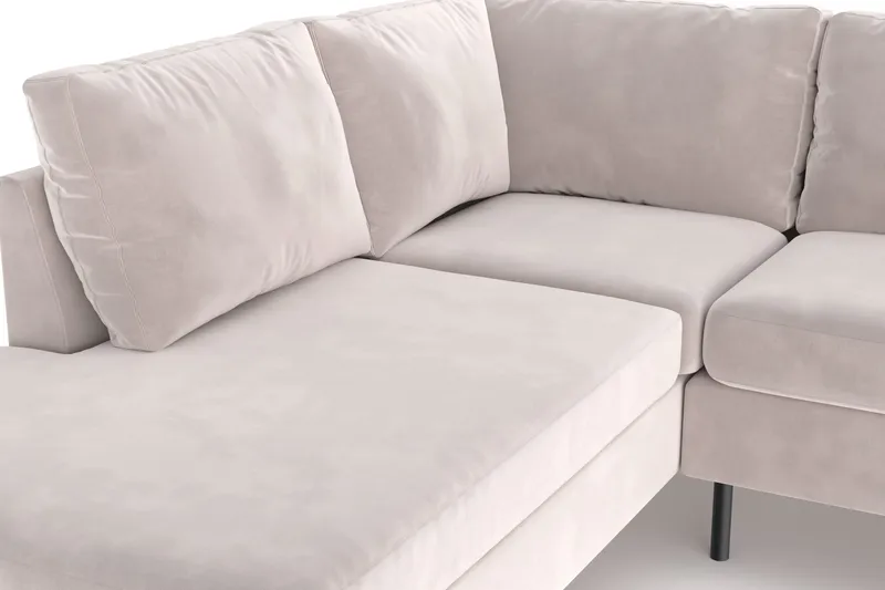 Peppe 4-seters Venstrevendt L-formet Sjeselongsofa i Manchester - Beige - Møbler - Sofaer - Sofa med sjeselong