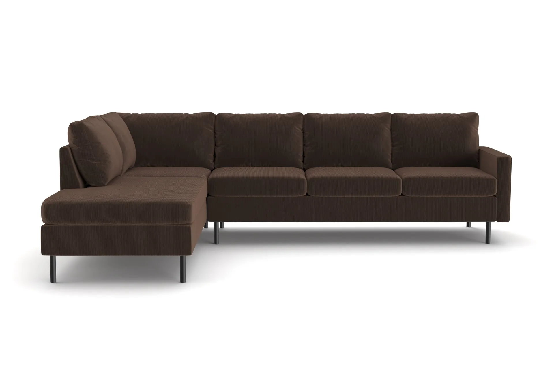 Peppe 4-seters Venstrevendt L-formet Sjeselongsofa i Manchester - Brun
