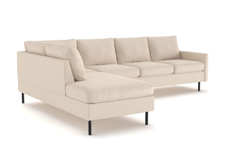Peppe 4-seters Venstrevendt L-formet Sjeselongsofa i Manchester - Greige - Møbler - Sofaer - Sofa med sjeselong