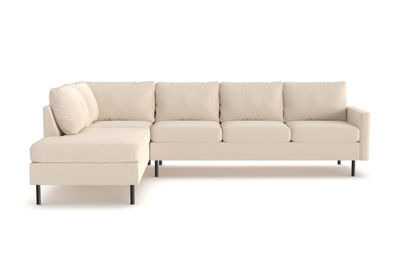 Peppe 4-seters Venstrevendt L-formet Sjeselongsofa i Manchester - Greige - Møbler - Sofaer - Sofa med sjeselong