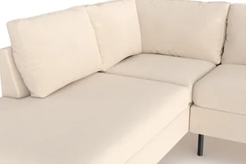 Peppe 4-seters Venstrevendt L-formet Sjeselongsofa i Manchester - Greige - Møbler - Sofaer - Sofa med sjeselong