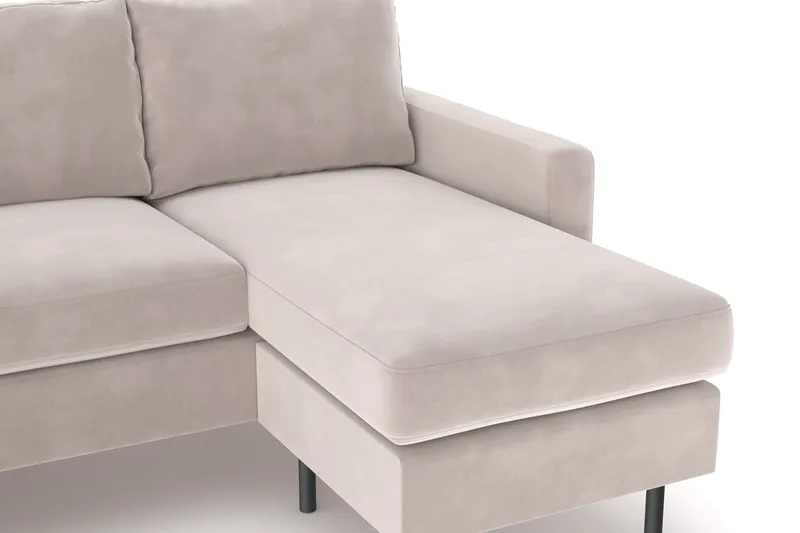 Peppe 4-seters Venstrevendt U-formet Sofa med Divan og Sjeselong i Manchester - Beige - Møbler - Sofaer - U-sofa