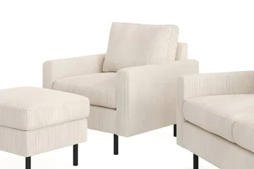 Peppe Sofagruppe 3-seters Sofa + Lenestol + Fotskammel i Manchester - Beige - Møbler - Sofaer - Sofagrupper